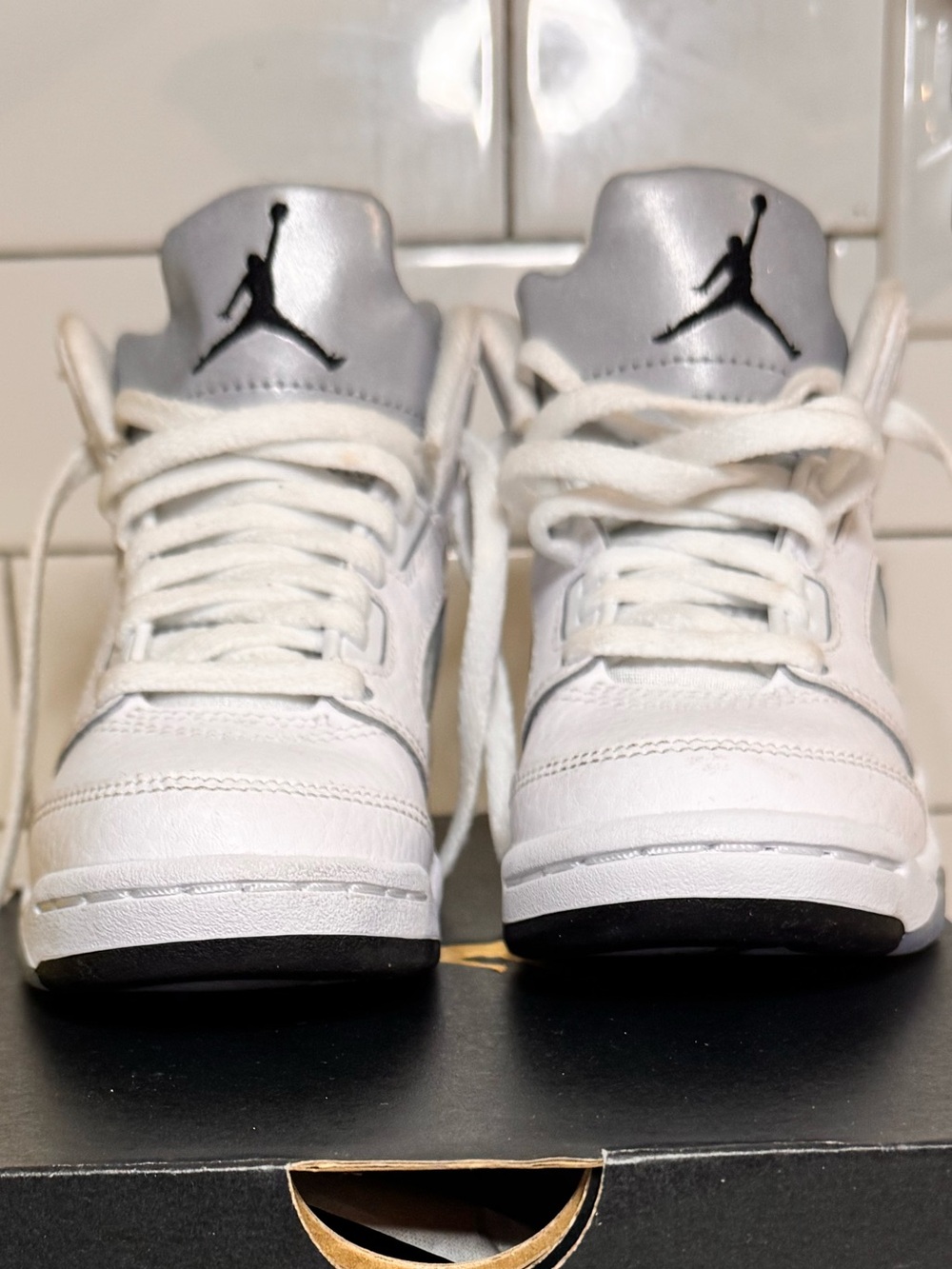 Jordan 5 Retro OG Kids White and Silver